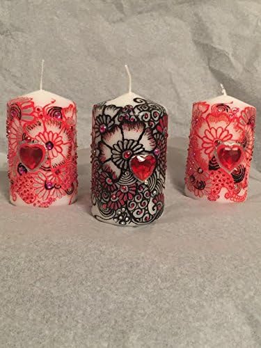 Tattoo Inspired candle set/henna design/Valentines day gifts