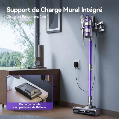 Redkey X18 Cordless Vacuum Cleaner, 60KPa/650W/80Min Powerful Cordless Vacuum Cleaner with LED Display, Intelligent Suction Adjustment, 8-in-1 Cordless Vacuum Cleaner for Hard Floors, Carpets, Pet