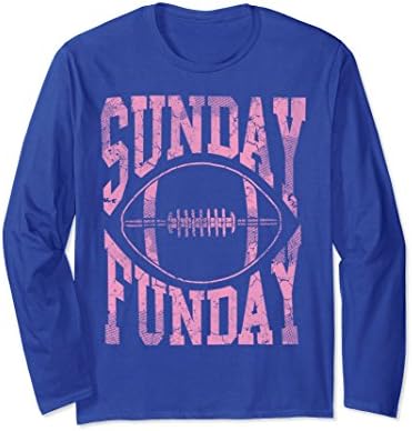 Unisex Cute Sunday Funday Football Long Sleeve Shirt Large Royal Blue