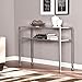 SEI Furniture Jaymes Metal & Glass 2-Tier Console Table, Silver/Black Distressing