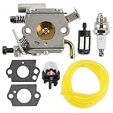 Hilom C1Q-S126B Carburetor Carb With Fuel Filter Line Spark Plug For Stihl MS200 MS200T 020T MS 200 MS 200T Chainsaw Chain Saw Replace 1129 120 0653