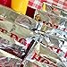 Paper Popcorn Bags - Printed Foil Hot Dog Bags - 50 Each - Red White Blue Silver