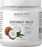 Coconut Milk Body Scrub from Majestic Pure - Anti Cellulite Scrub & Exfoliator, 12 Oz - Natural Skin Care Formula Helps with Stretch Marks, Eczema, Acne and Varicose Veins