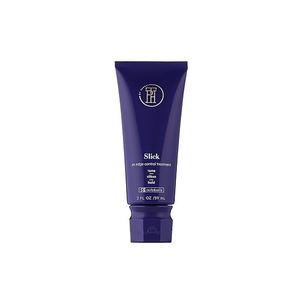 TPH BY TARAJI SLICK EDGE CONTROL TREATMENT WITH CASTOR OIL | SILKY STYLE CREAM FOR COILY & CURLY HAIR EDGES, BABY HAIRS | CRUELTY-FREE, VEGAN FOR BLACK HAIR, WOMEN & MEN, 2 FL OZ