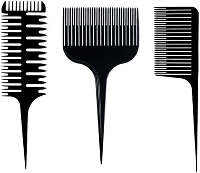 Anluoyi 3 Pcs Anti-static Black Pintail Sectioning Highlight Styling Hair Comb