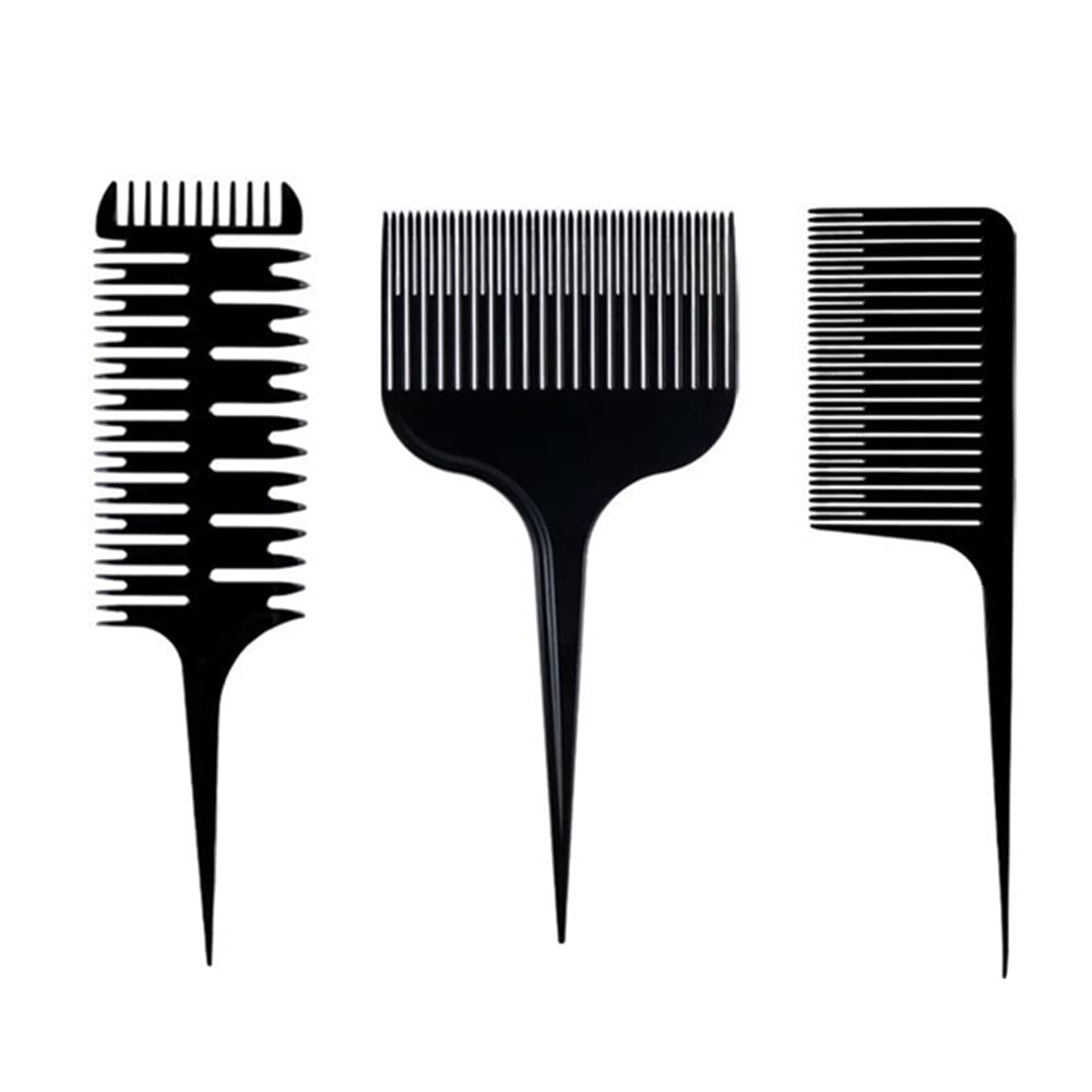 3 Pcs Anti-static Professional Black Pintail Comb - Sectioning & Highlight Comb for Mottling Coloring Styling - Women & Men