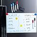 POPRUN Magnetic Dry Erase Whiteboard 17 x 11 inches for Kitchen Fridge with New Stain Resistant Technology,Refrigerator Whiteboard Planner Including 6 Makers and 1 Eraser with Magnets
