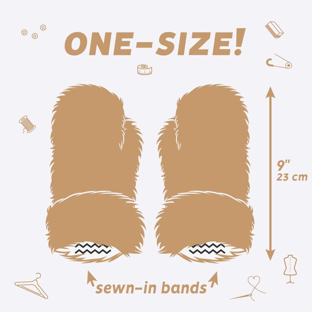 Futrzane Faux Fur Winter Gloves for Women - Rabbit Fur Lined Natural Mittens (White) at  Women’s Clothing store