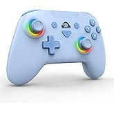 PeriphX Wireless Switch Controllers for Nintendo Switch,6-Axis Gyro,Turbo Function,7-Color RGB Lights,Compatible with Switch1/Switch2/PC (Wired)/iOS, All Functions Included with a Stylish Design and Cute Color