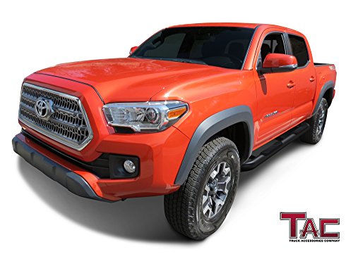 TAC Side Steps Fit 2005 2022 Toyota Tacoma Double Cab Truck Pickup 3 Black Side Bars Nerf Bars 