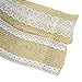 Aokbean 11 Yards/394 Inch Rustic Wedding Favor Jute Burlap Rolls Ribbon with White Lace Trims Tape Ribbon and 98 Feet Jute Twine(White)