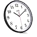 HIPPIH Graceful Traditional Black Wall Clock Silent Non Ticking Quality Quartz Clock (Red - 4)