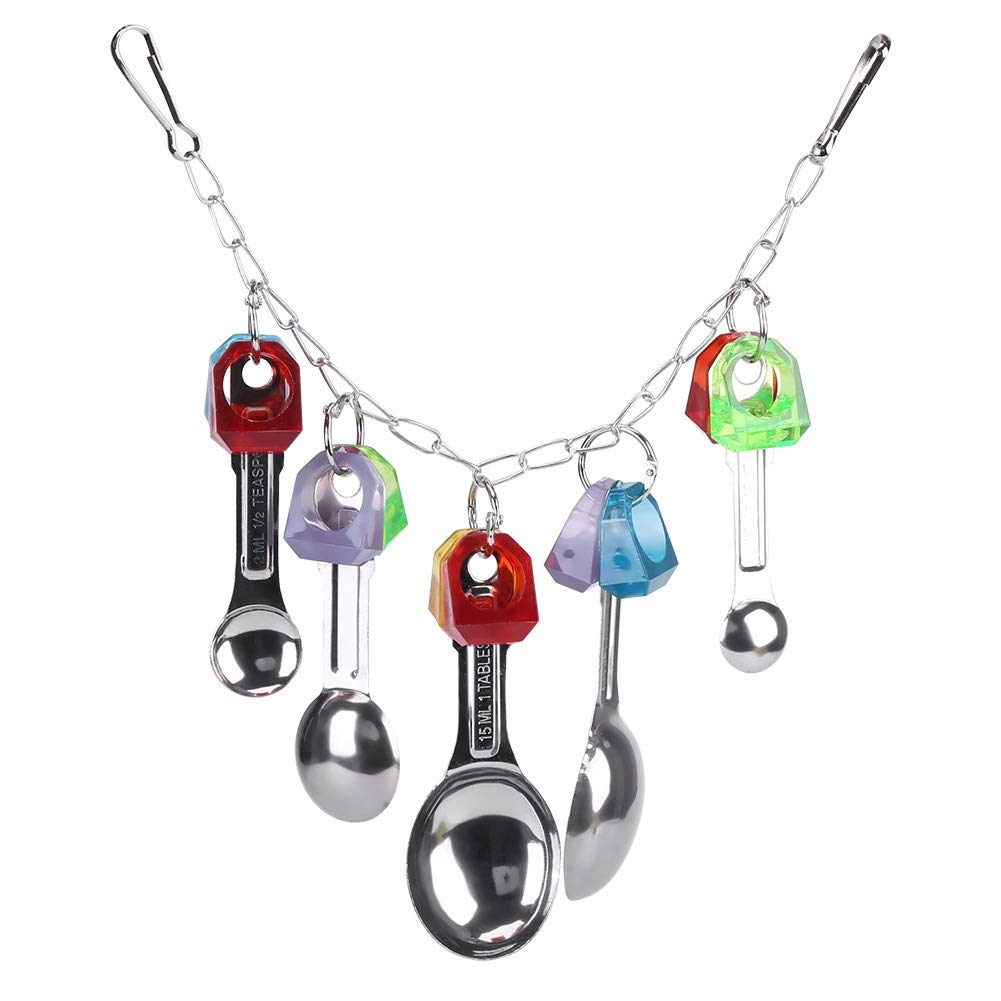 Bird Chewing Toy Colorful Plastic Parrot Toys Cage Hanging Decoration with Bell for Parrots Macaws Love Birds Canary