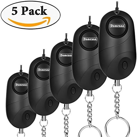 DOMEZAN Personal Alarm, 130dB Emergency Self Defense Security Alarm Keychain for Kids Women Elderly Protection Batteries Included with LED Light Policeman Recommend