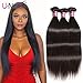 UNice Hair Brazilian Straight Hair 3 Bundles Hair Weft 100% Unprocessed Virgin Human Hair Extensions Weave Natural Color (10 12 14inch)