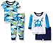 Gerber Toddler Boys Four-Piece Cotton Pajama Set, Sharks, 4T