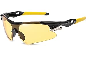 Rwigeboo Night Driving Glasses High Definition Anti Glare Polarized Night Vision Glasses Reduce Eye Strain Men Women Driving 