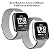SWEES Metal Bands Compatible Fitbit Versa Smart Watch, Milanese Loop Stainless Steel Metal Replacement Accessories Small Large for Women Men, Black, Champagne, Colorful, Rose Gold, Silver, Grey