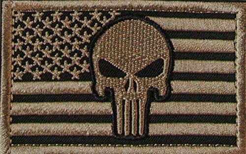Tactical USA Flag Patch American Flag Embroidered Patch 2x3 Inch Akmax (Mud color)