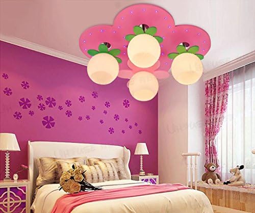 FAFZ LED Child Bedroom Ceiling Lamp, Princess Girl Room Bedroom Lamp, Creative Cute Warm Cartoon Lighting Pink (Color : 20w, Shape : Segmented)