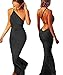 New2World Sexy Women Deep V Neck Backless Evening Party Club Maxi Dress