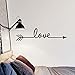 CUGBO Love Arrow Wall Quotes, Black Vinyl Wall Decal Sticker Waterproof Wall Art Dcor for Home Living Room Decoration