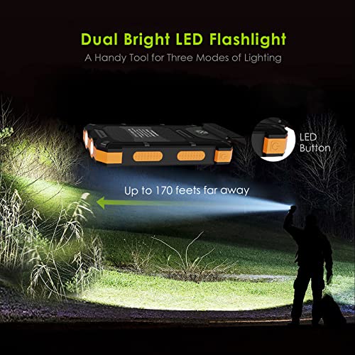 XDRAGON Solar Power Bank 24000mAh External Battery Pack Portable