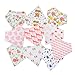 10-Pack Baby Bandana Drool Bibs for Girls Drooling Teething Gift Set by MiiYoung