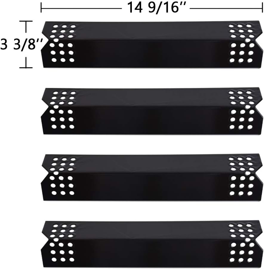 SHINESTAR Grill Flame Tamers for Nexgrill 720-0783E 720-0830H 720-0896 720-0896B 720-0898 720 0896C, Grillmaster 720-0697, 14 9/16 inch Porcelain Steel Heat Plate Shields Replacement Parts : Garden & Outdoor