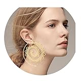 Sundear Vintage Bohemian Spiral Earring Circles Round Tribal Hoop Earrings (Big Heart loops)