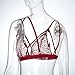 LOVELYIVA Women Lady Floral Sheer Lace Bra Lingerie Top Seamless Bralette Cup Wireless Bra (large, Red)