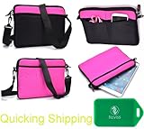 2 in 1 neoprene sleeve/messenger bag-Accessory pockets- Shoulder strap included- Black/ Magenta fits Philips PD9000/37- PD704/37- DCP851/37