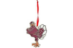 COLLEGIATE PULSE Virginia Tech Hokie Bird Mascot Metal Christmas Ornament