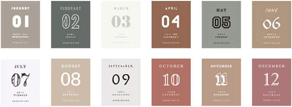 starlit 1Pc/366 Inner Pages 2020 Year Mini Desktop Notes Calendar Agenda Daily Planner Book Weekly & Monthly Planner High Noon