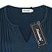 Ninedaily Women's 3/4 Sleeve V Neck Pleated Tunic Tops