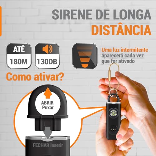 O Alarme de para Mulheres – Sirene Alta, Luz Estroboscópica e Chaveiro, Sirene de Chaveiro de Alta de 130 Db com Luz Estroboscópica Led, Alarme de Recarregável para Mulheres