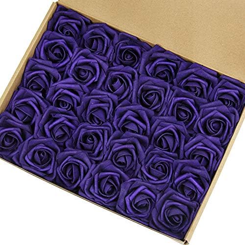 MACTING Artificial Flower Rose, 30pcs Real Touch Artificial Roses for DIY Bouquets Wedding Party Baby Shower Home Decor
