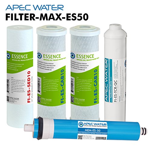 APEC FILTER-MAX-ES50 50 GPD High Capacity Complete Replacement Filter Set For Essence Series Reverse Osmosis Water Filter System