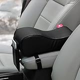 ChiTronic Premium Car Center Console Armrest Cushion PU Leather & Memory Foam Pad - Black