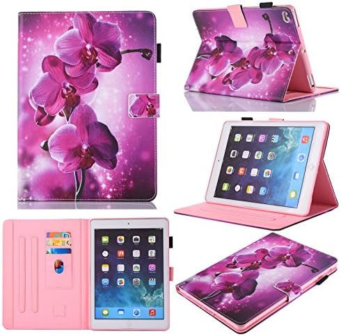 IPad Air / iPad Air 2 /New iPad 9.7 Inch 2017 Case Chgdss [Corner Protection]Auto Wake/Sleep Multi-Angle Viewing Folio Stand Cover/Card Slots, for Apple iPad 9.7(2017)/iPad Air 1 2 - orchid