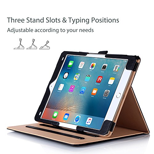 iPad Pro 9.7 Case - ProCase Stand Folio Case Cover for Apple iPad Pro 9.7 Inch 2016, with Multiple Viewing Angles, Document Card Pocket (Black)