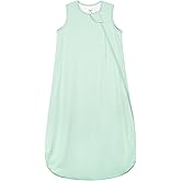 Supersoft Rayon Made from Bamboo Sleep Sack 3-6 Months Newborn Sleep Sack 0-3 Months 0.5 Tog Lightweight Baby Wearable Blanket with 2-Way Zipper Summer Unisex Sleeping Bag for Babies - Green