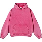 Mi Bo Tong Mens Oversized Hoodies Vintage Acid Wash Pullover Casual Hooded Sweatshirt with Pockets