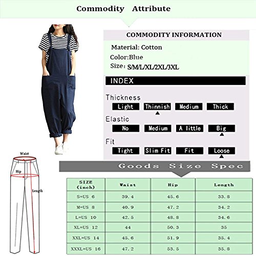 image for Aedvoouer YAELUCKY Women Cotton Linen Overalls Adjustable Strap Patter