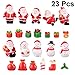 LIOOBO 23 Pcs Mini Christmas Ornaments Resin Santa Claus Snowman Bell Gift Box Landscape Decoration