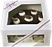 Window Cake Boxes 10 '' x 10 '' x 5 '' - 8 boxes Paperboard Auto Popup for round Cake and pie Bakery Boxes - pink striped and string Graphic designed primary