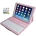 Eoso Keyboard Case for New 2018 iPad, 2017 iPad, iPad Pro 9.7, iPad Air 1 and 2 Folding PU Leather Folio Cover with Removable Bluetooth Keyboard(Pink)