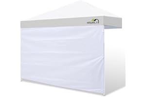 Hisinly Canopy Sidewall 8 * 8 ft, 1 Pack Sunwall with 210D Oxford Cloth, UV Protection and Waterproof, Suits Pop-up Tent/Instant Canopy/Commercial Canopy, White (Sidewall Only)