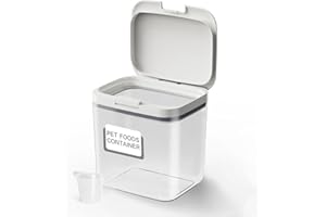 LivLab Mker Airtight Dog Food Storage Container 5-10 lbs, Large Pet/Cat Treat Bin with Lids, Pantry Containers for Rice & Flour, withe