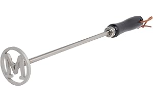 BBQFANS Personalized Circle Branding for Wood, Leather and Grilling | Stainless Steel Branding Iron for Steaks, Burgers and Buns | Custom Letter Brander (M)